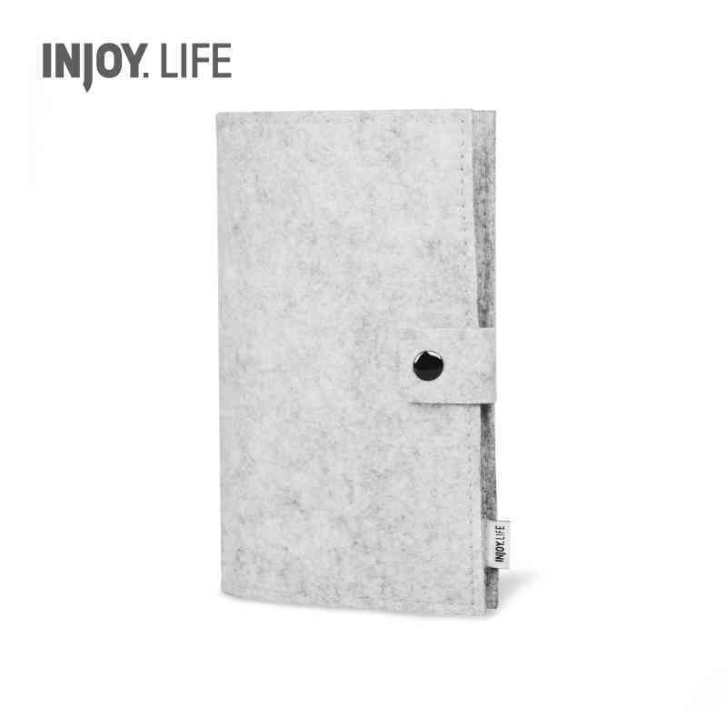 injoylife毛毡男士卡包 大容量60位卡册简约商务