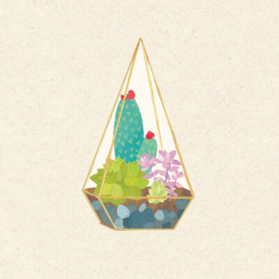 和你分享一组关于多肉植物的小清新手绘插画作品，来自插画师HARRIET SUSSMAN的创作。那这么多种类的多肉，你都认识吗。。