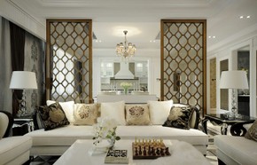 奢华高贵的欧式风格四室两厅欧式客厅装修效果图设计欣赏