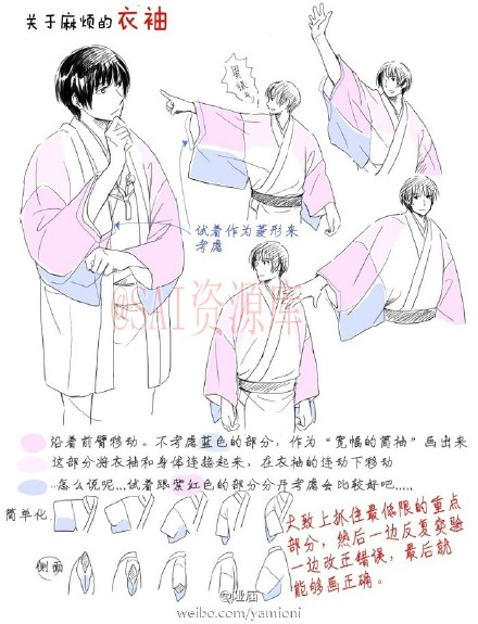 男性和服粗略的画法、衣袖的画法及一些古代日和武士和服参考