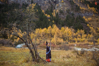 水绕青山漂红叶，绿染高原映夭蓝。 手抱琵琶无一语，行板如歌尘世间。 出镜造型文案：虫二 摄影及后期：东边云 服装提供：重回汉唐 #汉服摄影.芳华十二韵# 十月作品