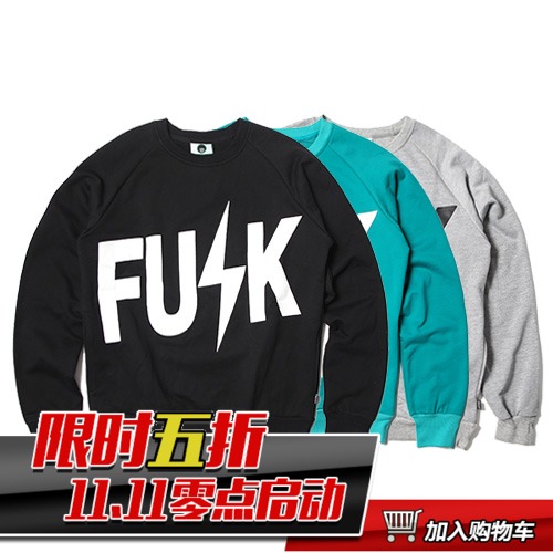 KISSFUNK潮牌 Flash Funk 立体 发泡 大印花 卫衣男高街 histreet