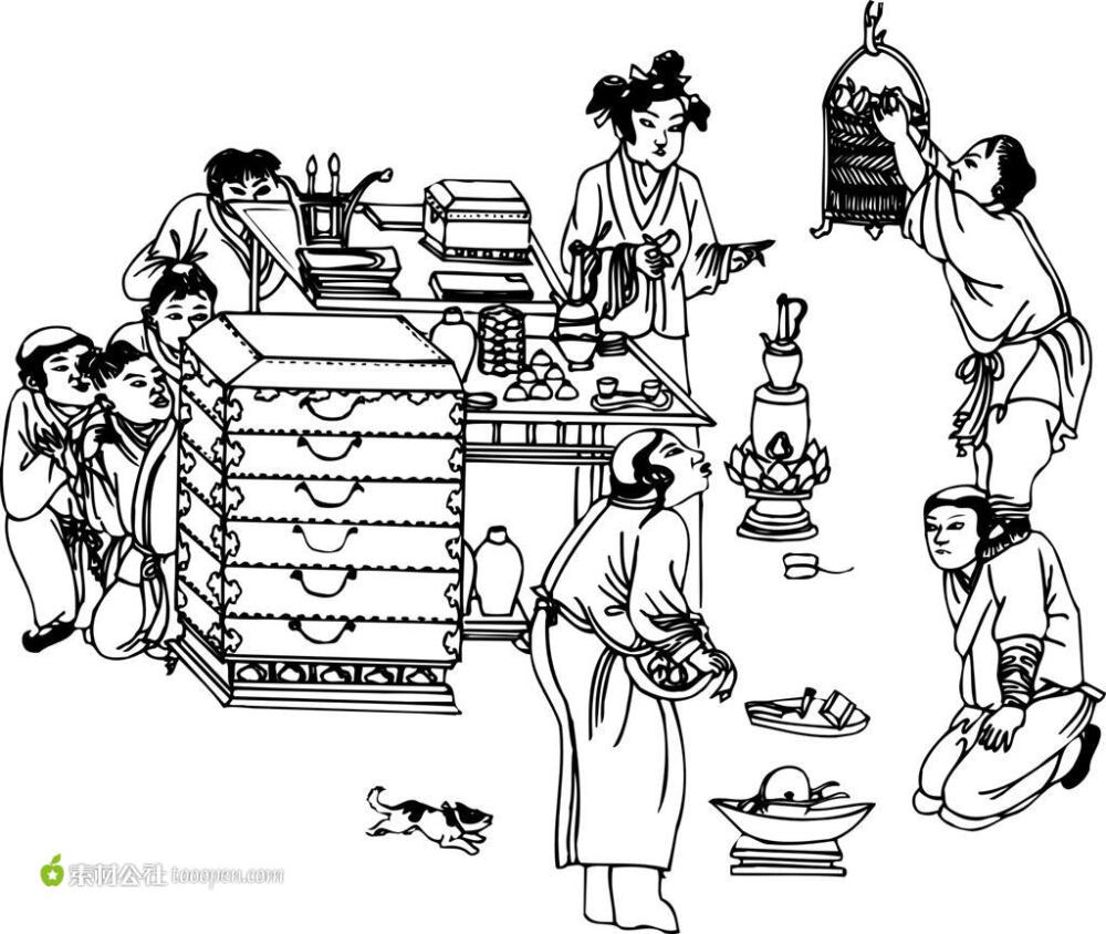 中国传统吉祥图案孩童矢量素材