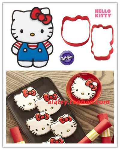 现货 美国直邮wilton惠尔通HELLOKITTY饼干模具 烘焙工具 2件套