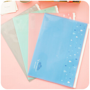 聚可爱 韩国文具学生拉链袋拉边袋A4文件袋文件包整理袋收纳袋