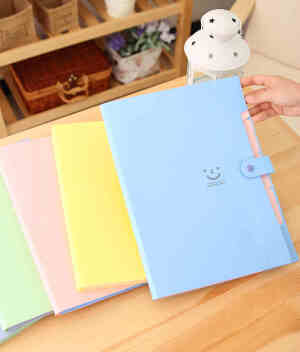 韩国创意学生文具 办公用品多层文件袋插页 5入A4文件夹收纳袋