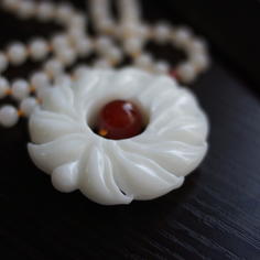 【唐品网】 极品全玉化宝石级砗磲太阳花圆珠项链