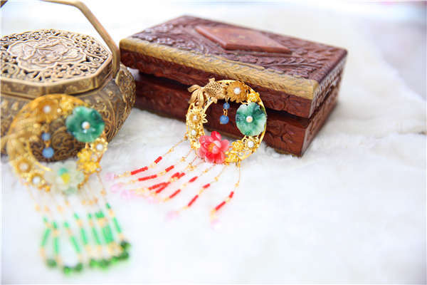 【渔戏】中华风手工lolita汉服配饰发夹边夹