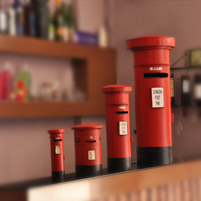 英伦风邮筒信箱零钱储钱罐卧室客厅玄关酒吧咖啡厅家居复古装饰品