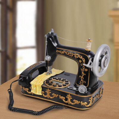 欧式仿古工艺古董电话缝纫机电话座机怀旧老式家居摆件创意送礼物