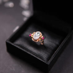 【唐品网 】冰种寒蝉翡翠红宝石18k戒指