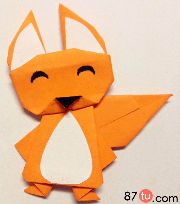 httpwww87tucomzhezhi460html儿童折纸小狐狸折纸图