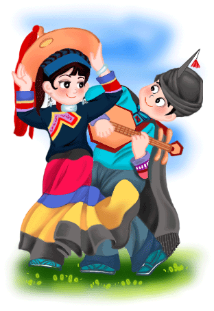 【五十六个民族风俗人物姿容彩绘】—— 彝族 彝族是中国西南地区一个具有悠久历史的民族。人口有6572173 人。主要分布在云南、四川、贵州三省及广西壮族自治区西北部，形成大分散，小聚居的特点。彝族支系繁多，多数自称“诺苏”、“纳苏”、“聂苏”等。新中国成立后，正式定名为彝族。彝族有自己的语言文字。语言属汉藏语系藏缅语族 彝语支，有6种方言。彝文是一种音节文字，至今使用花包头是彝族的典型服饰。