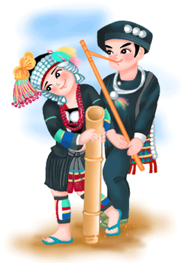 【五十六个民族风俗人物姿容彩绘】—— 哈尼族 现有人口1253952 人.