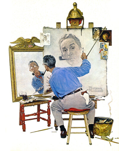 说到美国插画黄金时代的画家不得不提Norman Rockwell(1894－1978)，他的作品题材涉及范围广，从炎炎夏日的赤足男孩、到政治爱国宣传的总统等。在他写实的笔触下，营造出甜美、乐观的氛围，使得人物具有强烈的感染力…