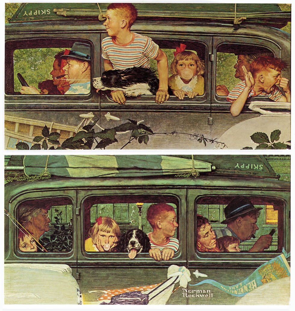 说到美国插画黄金时代的画家不得不提Norman Rockwell(1894－1978)，他的作品题材涉及范围广，从炎炎夏日的赤足男孩、到政治爱国宣传的总统等。在他写实的笔触下，营造出甜美、乐观的氛围，使得人物具有强烈的感染力。