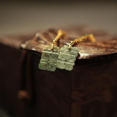 【唐品网】清代双喜翡翠耳环