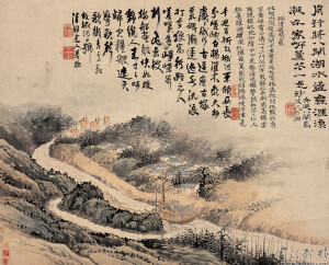 石涛在绘画艺术上成就极为杰出，由于他饱览名山大川，“搜尽奇峰打草稿”，形成自己苍郁恣肆的独特风格。石涛善用墨法，枯湿浓淡兼施并用，尤其喜欢用湿笔，通过水墨的渗化和笔墨的融和，表现出山川的氤氲气象和深厚之态。有时用墨很浓重，墨气淋漓，空间感强。