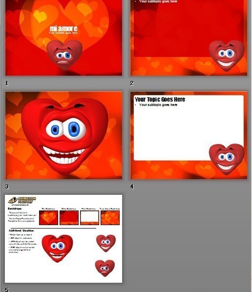 卡通红心ppt背景素材www.2ppt.cn