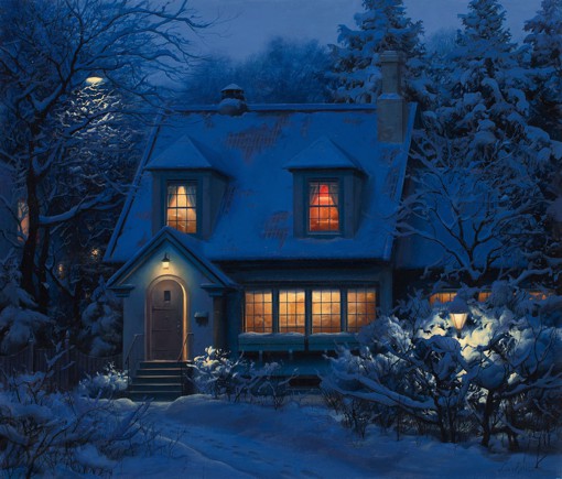 分享一组来自插画师Evgeny Lushpin的超逼真的欧洲小镇雪景手绘插画。不要被你的眼睛欺骗，这真的不是摄影而是二次元插画哦。送给所有喜欢雪景，但却深处南方的同学。