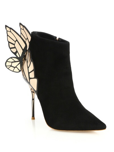 SOPHIA WEBSTER Chiara Suede Metal-Stiletto Booties $850