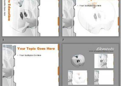 灰色苹果图核心教育类PPT模板www.2ppt.cn