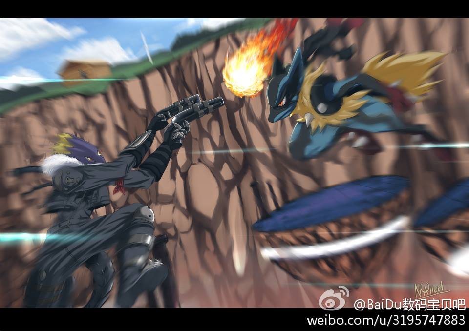 Pokemon Vs Digimon -Commission- | L-Nahuel Art [pixiv] O网页链接【id=46944131，侵删致歉】