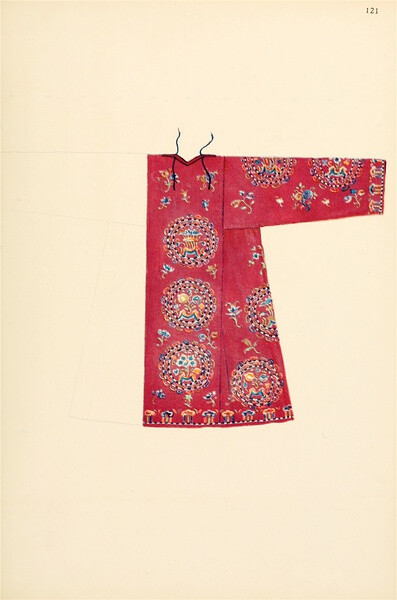 XinJiang- Undergarment for women. Chinese silk with coloured embroidery in the Chinese style. The opening for neck can be done up on each side by strings,