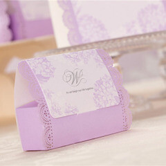 唯思美新品创意喜糖盒 紫色欧式糖果盒 婚礼喜糖盒子 婚庆回礼盒