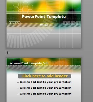 灰光条六边线绿黄斑斓图简约通用PPT模板www.2ppt.cn