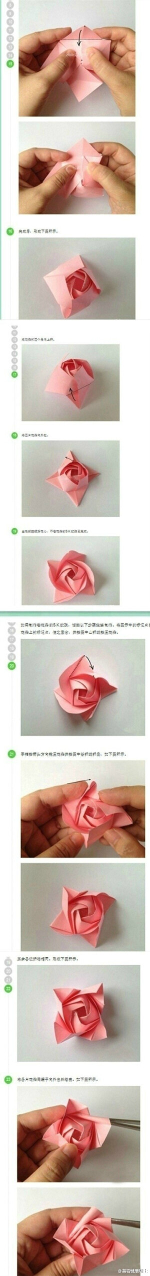 【折纸】手捧玫瑰花教程详解，需要的男生女生速度#get√#
