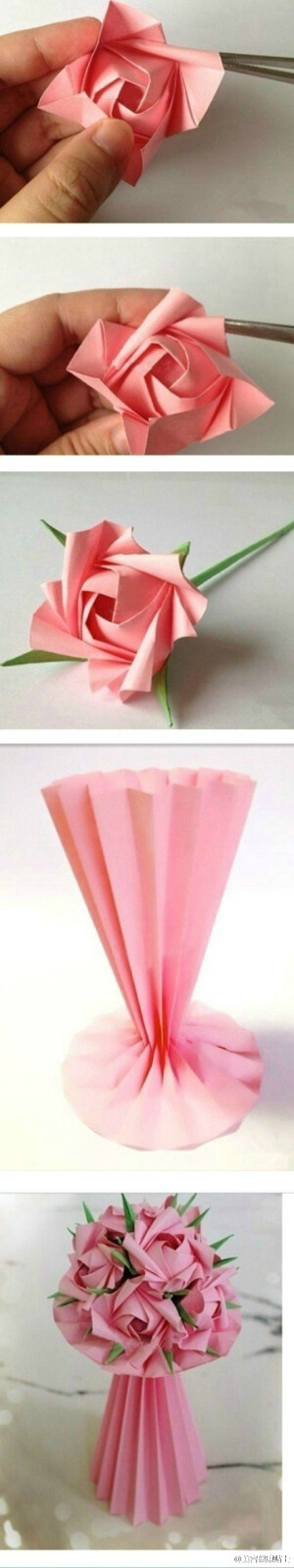 【折纸】手捧玫瑰花教程详解，需要的男生女生速度#get√#