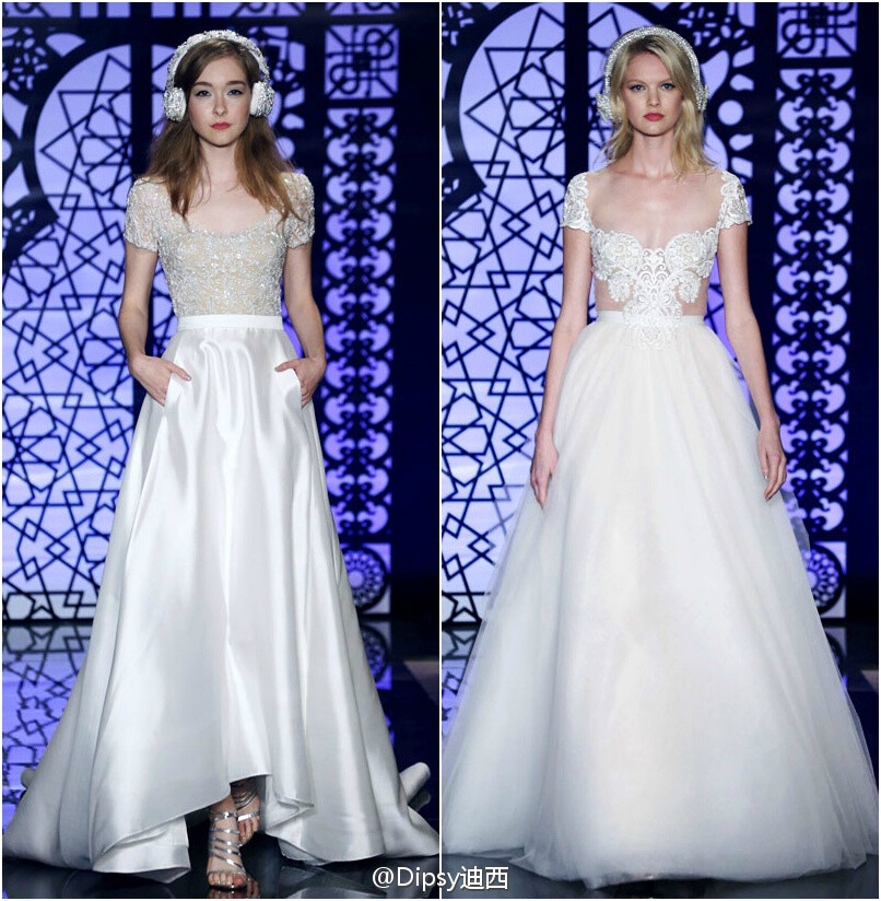 Reem Acra Bridal F/W 2016┃高级成衣发布结束后接踵而至的秋冬婚纱季，新娘新潮流：头饰不够，耳机来凑~~~~~