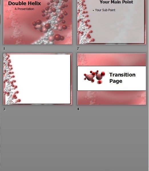 红色双螺旋分子结构科技类PPT模板www.2ppt.cn