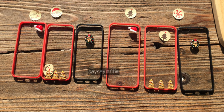 圣诞节日手机外壳iphone6苹果6splus保护套硅胶帽熊树TPU全包case