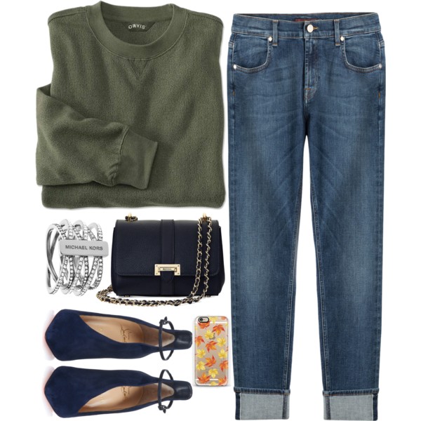 A fashion look from September 2015 featuring sweat shirts, 7 for all mankind jeans and navy shoes. Browse and shop related looks.