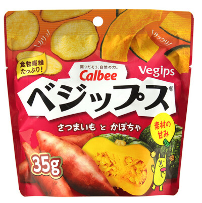 日本进口零食calbee卡乐比卡乐B 红薯南瓜味 蔬菜脆片蔬果片35g