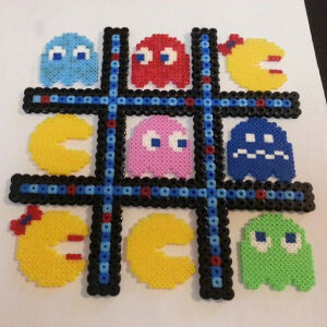 Pacman tic tac toe perler beads by mrs_althea: