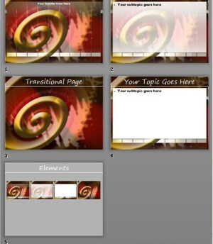 暗红金色卷条图商业管理主题类PPT模板www.2ppt.cn