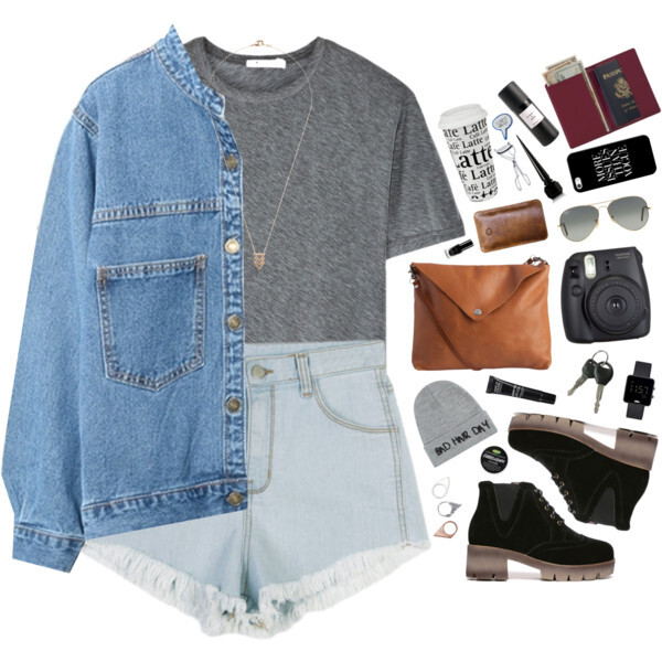 A fashion look from December 2015 featuring t by alexander wang t shirt, long sleeve coat and denim short shorts. Browse and shop related looks.