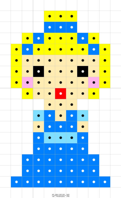 迪斯尼公主像素拼豆图纸