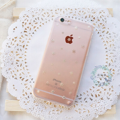 原创设计手机壳 苹果iPhone6s 6splus手工创意定制 圣诞礼物 雪花