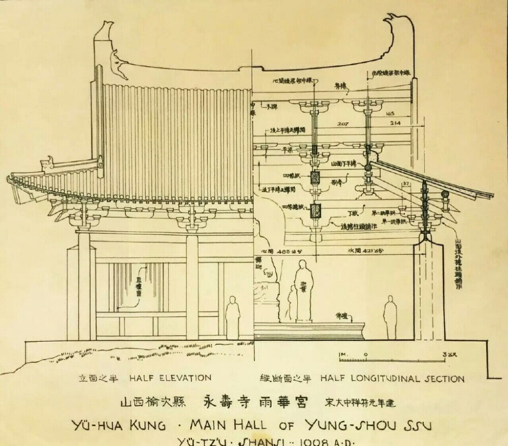 梁思成建筑设计手稿，每一张都是艺术品…