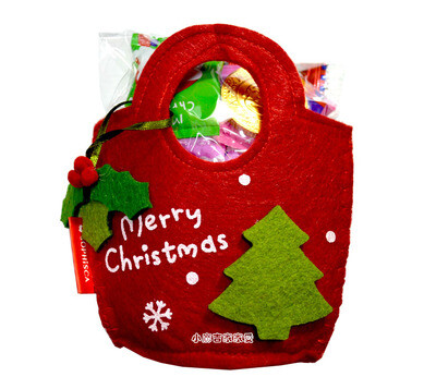 台湾进口食品圣诞限量糖果 小许愿袋-圣诞树 什锦糖90克 红色特价