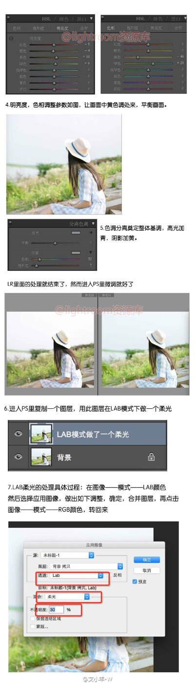 #Lightroom# 【第395期】风格：夏日清新；主题《夏了夏天》青草的香味飘在空气中，你嘴角的微笑看的我好心动 调色修图思路及方法，值得借鉴，转需~（摄影，后期@ 文小羊-W ）