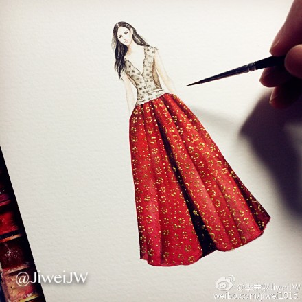 @AlbertaFerretti 2016 Pre-fall illustration by JiweiJW细节控。