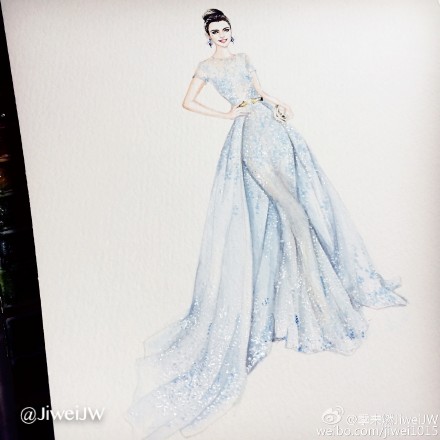 #第68届戛纳电影节#@李冰冰 in Zuhair Murad on the 68th Cannes Film festival illustration by JiweiJW@李冰冰工作室 @李冰冰全球官方后援会