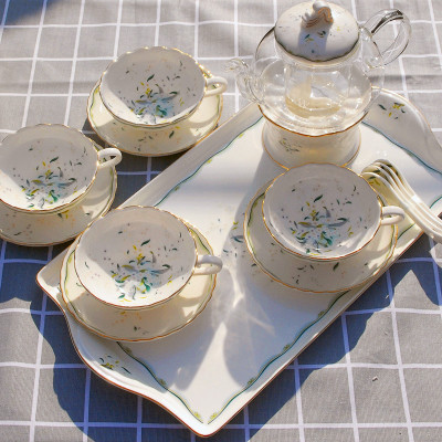 特价包邮陶瓷玻璃花果茶红茶泡茶壶礼盒英式水果花茶茶具加热套装