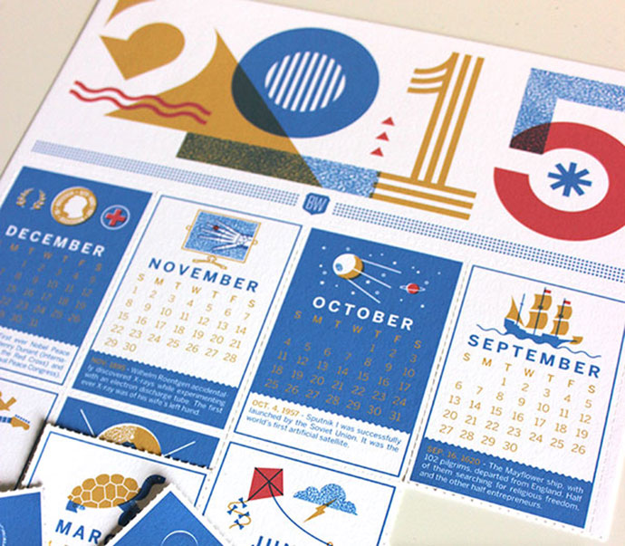 2015 Brave Wall Calendar by Brad Woodard很酷的创意日历设计