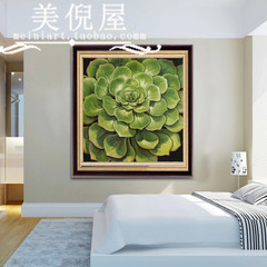 美倪屋 东南亚植物花卉油画 客厅卧室装饰画 玄关电表箱有框挂画